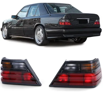 Image de Feux arrière rouges/noirs pour Mercedes W124, berline, coupé, cabriolet, de 1985 à 1993