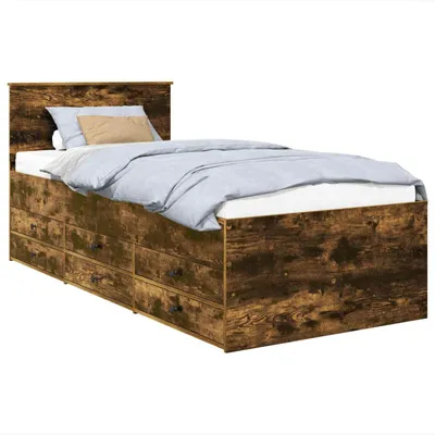 Produktbild von vidaXL Tagesbett Geräucherte Eiche und Schwarz 100 x 200 cm