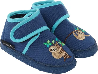 Produktbild von Nanga Faultier Baby Hausschuh Lauflerner Klett blau Gr.19-26 EUR 19