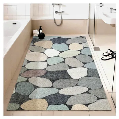 Produktbild von Rutschfeste Duschmatte 80x120 cm / 1,7 kg Dicke / 1 cm Modernes Design mit Ablaufloch, hohe Wasserdurchlässigkeit für Nassbereiche