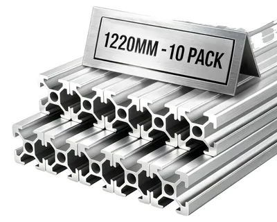 Immagine prodotto di VEVOR Profilo in alluminio 2020, confezione da 10 pezzi, lunghezza 122 cm. Profili in alluminio con scanalature a T, anodizzati, conformi agli standard UE. Profilo estruso ad alta resistenza, ideale per guide per stampanti 3D, banchi da lavoro fai-da-te per CNC e montaggio. Colore: argento