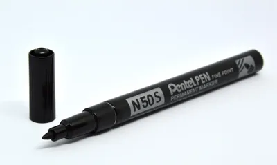 Zdjęcie produktu dla Pentel N50S-A Pentel Marker permanentny N50S, cienka okrągła końcówka, czarny
