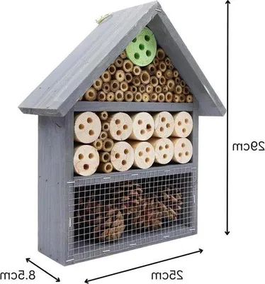 Produktbild von Naturholz-Insektenhaus für Bienen, Marienkäfer, Schmetterlinge, groß, außenmontierbar