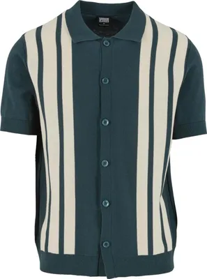 Image de Urban Classics - Chemise rétro en maille vert bouteille - XL
