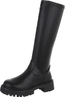Produktbild von Ital-Design Damen Stiefel  Lederoptik Plateaustiefel 90169376 Schwarz Gr.  39