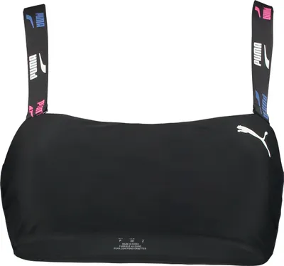Produktbild von Puma Swim Damen Bandeau Top Black Combo Wording Print
