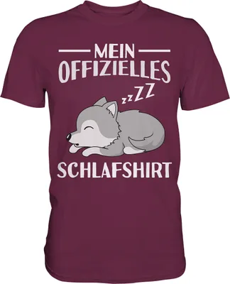 Produktbild von Offizielles Schlafshirt Nachthemd Schlafanzug Pyjama Wolf T-Shirt – Burgundy / S