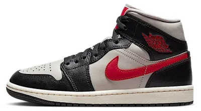 Image de Jordan 1 Mid, coloris Black College Grey Gym Red (pour femmes) - Taille EU 44,5