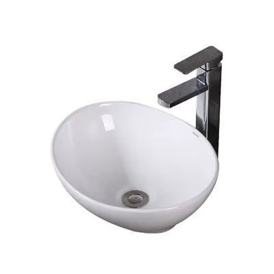 Zdjęcie produktu dla Umywalka Nablatowa Ceramiczna Stawiana Biała Owal Elegancka