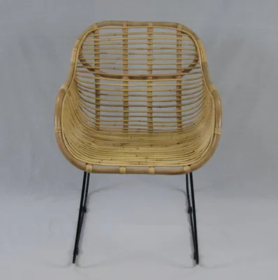 Obrázek produktu pro Lycce Rattanstuhl VENUS Proutěné křeslo – přírodní – retro 50. léta Lounge Loft Jídelna Zahrada Kuchyně Bistro Balkon Terasa s područkami, barva: přírodní