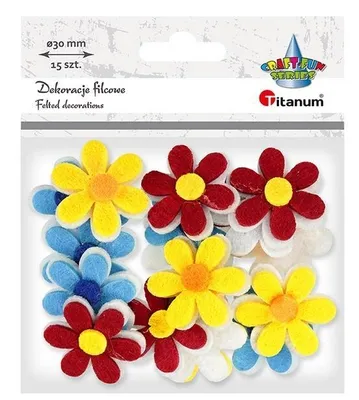 Image de Décorations de fleurs en feutre 3D 30mm mix 15pcs