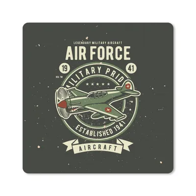 Produktbild von MuchoWow® Mauspad Mousepad Mancave - Flugzeug - Armee - Altmodisch 20x20 cm - Mousepads - Maus Mat - Pad - Mausunterlage - Desk Mat - Bureauartikeln
