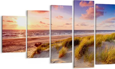 Produktbild von Bild auf Leinwand - Leinwandbild - Meer Strand Düne - 100x60cm - Wand Bild - Wanddeko - Wandbilder - Leinwanddruck - Bilder - Kunstdruck - Wanddekoration - Leinwand bilder - Wandkunst - EG100x60-3540