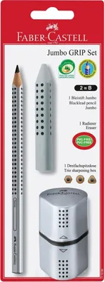 Immagine prodotto di FABER-CASTELL Bleistift Jumbo Grip Set silber BK