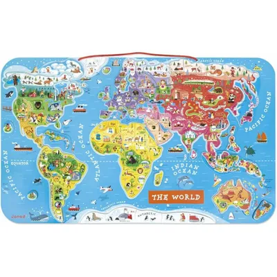 Obrázek produktu pro JANOD Magnetická Mapa světa v angličtině