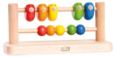Produktbild von Bajo Holz Abakus mit Vögeln - Lernspielzeug - 10 Bunte Perlen