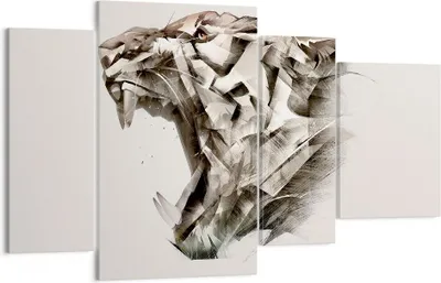 Produktbild von Bild auf Leinwand - Leinwandbild - tiger tier - 120x70cm - Wand Bild - Wanddeko - Wandbilder - Leinwanddruck - Bilder - Kunstdruck - Wanddekoration - Leinwand bilder - Wandkunst - DL120x70-4113