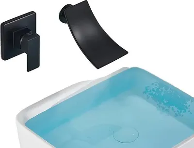 Obrázek produktu pro Umyvadlová baterie, montáž na zeď, moderní design, matná černá