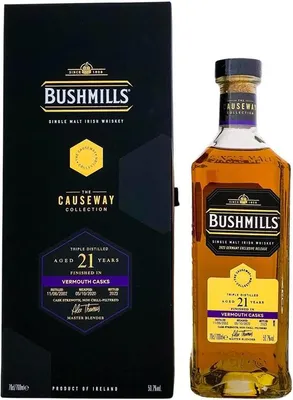 Produktbild von Bushmills 21 Years Vermouth Cask Finish The Causeway Collection + Box 700ml 50,7% Vol.