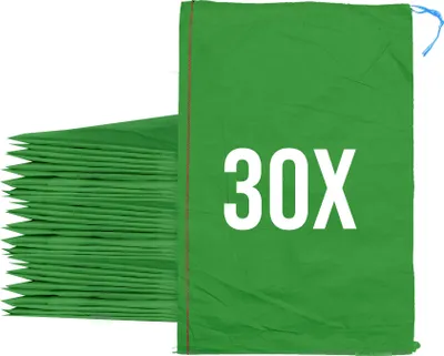 Image de Bazko Sacs à sable vides pour inondations à remplir 30 pièces | 50x80 cm | vert | Sac en tissu PP | Sac de jardin avec cordon de serrage