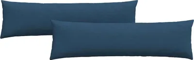 Image de vidaXL Coussins de canapé 2 pièces Bleu 145 x 40 cm tissu