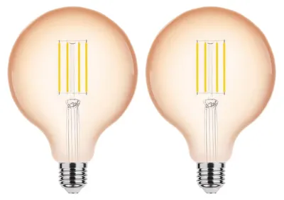 Produktbild von Modee E27 LED Filamentlampe G125 4W 300lm 1800K Warmweiß Dimmbar 2 Stück