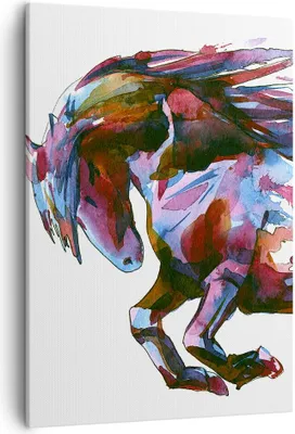 Produktbild von Bild auf Leinwand - Leinwandbild - Einteilig - Pferd Eleganz wild Tier - 50x70cm - Wand Bild - Wanddeko - Wandbilder - Leinwanddruck - Wanddekoration - Leinwand bilder - Wandbild - PA50x70-3010
