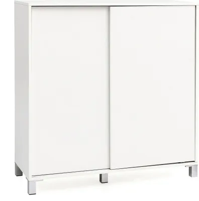Produktbild von Schuhschrank WL5.712 Holz Weiß 100x108x37,5 cm Ablage Hoch | Design Schuhständer Groß 20 Paar Schuhe Schuhregal Flur | Schuh Aufbewahrung Platzsparend | Schuhablage Dielenmöbel Modern XXL
