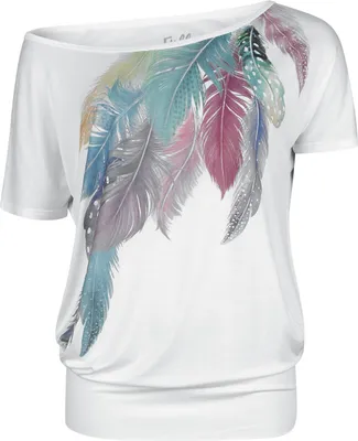 Produktbild von Full Volume by EMP Damen weißes T-Shirt mit Frontprint S