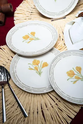 Productafbeelding van Hermia Concept, hoogwaardige set van 6 dessertborden, gemaakt van 100% porselein, diameter 21 cm