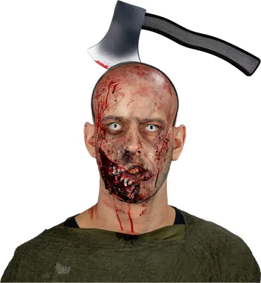 Produktbild von Axt im Kopf als Kostümzubehör für Halloween und Karneval