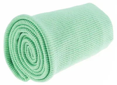 16x80cm Bündchen Strickbündchen Bündchenstoff Baumwolle elastisch gerippt, mintblau
