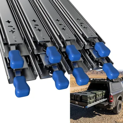 Obrázok produktu pre Ikodm 8x ťažké zásuvkové koľajnice, dĺžka 400 mm, s uzamykacím mechanizmom, plný výsuv, šírka 53 mm