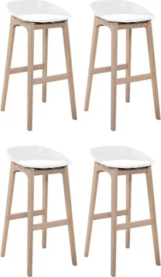Immagine prodotto di Set di sgabelli da bar RIVA in rovere da 75 cm con seduta in plastica