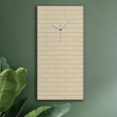 Produktbild von Wohnzimmer Leinwand Uhr Geräuschlos Küche 30x60 Farbige, Ziegel, Textur, Abstrakt, weiße Zeiger