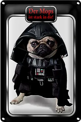 Produktbild von Blechschild Spruch 20x30cm der Mops ist stark in dir Hund