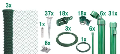 Immagine prodotto di Alberts 632281 Recinzione in rete metallica come set completo, con manicotto a terra carrabile, verde, altezza 100 cm, lunghezza 75 m