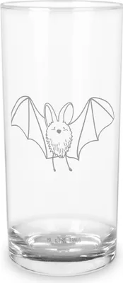 Produktbild von Mr. & Mrs. Panda Glas Fledermaus Flügel 200 ml - Transparent - Geschenk, Longdrinkglas, Wasserglas, Cocktailglas, Lustige Sprüche, Tumbler, Wasserbecher