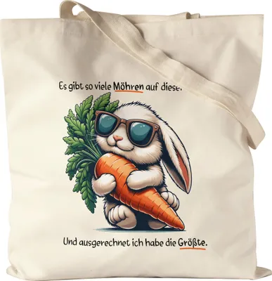 Produktbild von Es gibt so viele Möhren Hase Jutebeutel Witzig Ironie Ostern Geschenk