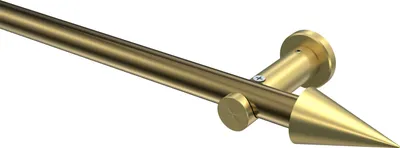 Produktbild von Interdeco Gardinenstange / Vorhangstange Messing Antik / Messing-Optik, Typ Platon Savio (Kegel) ohne Ringe, 20 mm Ø 1-läufig, 440 cm