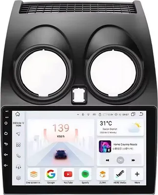 Immagine prodotto di Autoradio con Bluetooth e CarPlay per Nissan Qashqai J10 (2006-2013) - Compatibile con Apple e Android - Impianto stereo con sistema di navigazione - Memoria da 8 GB/128 GB