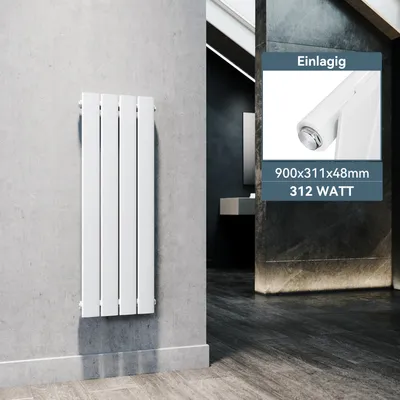 Immagine prodotto di SONNI 900×311 mm Bianco Radiatore a pannello monostrato Radiatore verticale