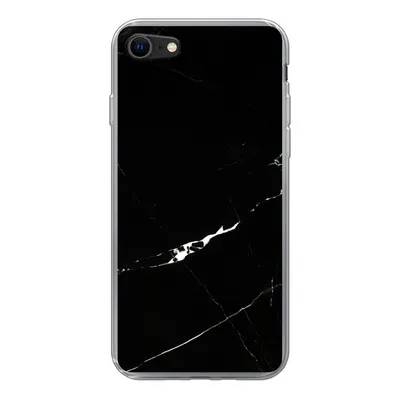Produktbild von MuchoWow® Handyhülle Schutzhülle Hülle für iPhone SE 2020 Marmor - Schwarz - Natursteine Silikon Softcase Handy Hülle - Kartenbesitzer