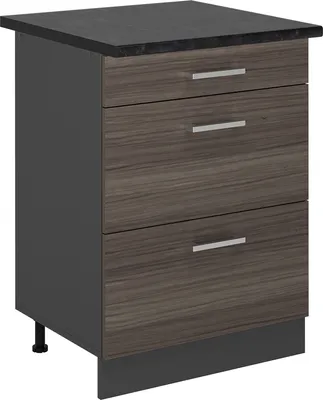 Immagine prodotto di Mobiletto base per cucina Vicco R-Line Grigio nobile 60 cm con cassetti, PL Antracite, Model 54041