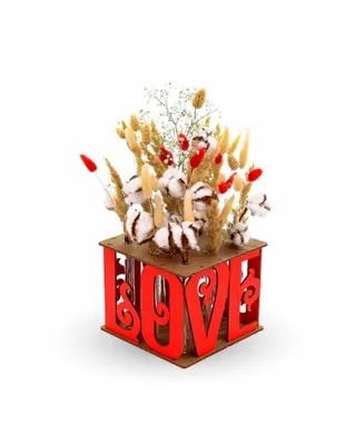 Immagine prodotto di puzzle 3D, vaso decorativo LOVE, EWA, legno, 10 pezzi