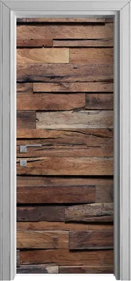 Produktbild von Tür Selbstklebende 80x210 cm Türfolie Türtapete Klebefolie - Dunkle Holz