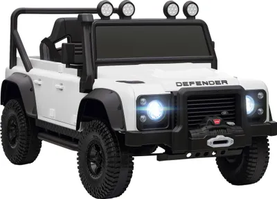 Produktbild von AIYAPLAY Kinder Elektroauto, Land Rover Defender 110 SVX 12V 7Ah Kinderauto mit Fernbedienung, 2 Motor, Kinderfahrzeug mit Softstart, Soft Stopp, 4 Stoßdämpfer, Hupe, MP3, Licht für 3-5 Jahre Weiß
