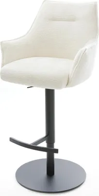 Immagine prodotto di Sgabello da bar DELIFE Alja-Flex Bouclé Soft Beige Base girevole regolabile in altezza Metallo Nero Molle insacchettate