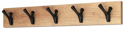 Produktbild von FURNITECO Wandgarderobe 5 Haken Gold Eiche Modern Flur