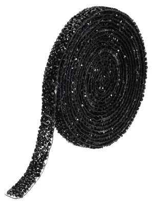 Strass-Lint 10 m x 10 mm, schwarz, selbstklebend, für DIY